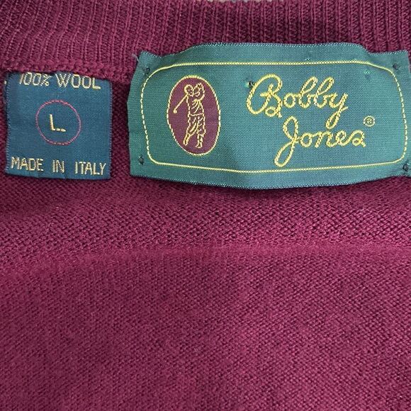 Bobby Jones Maroon Wool V-neck Pullover Sweater Size L - Picture 5 of 9